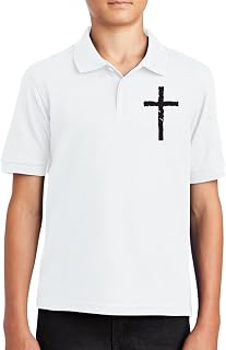 Polo de golf para niños, transpirable, ligero, para escuela, estampado de cruz, para vacaciones, elegante, cómodo, ropa deportiva