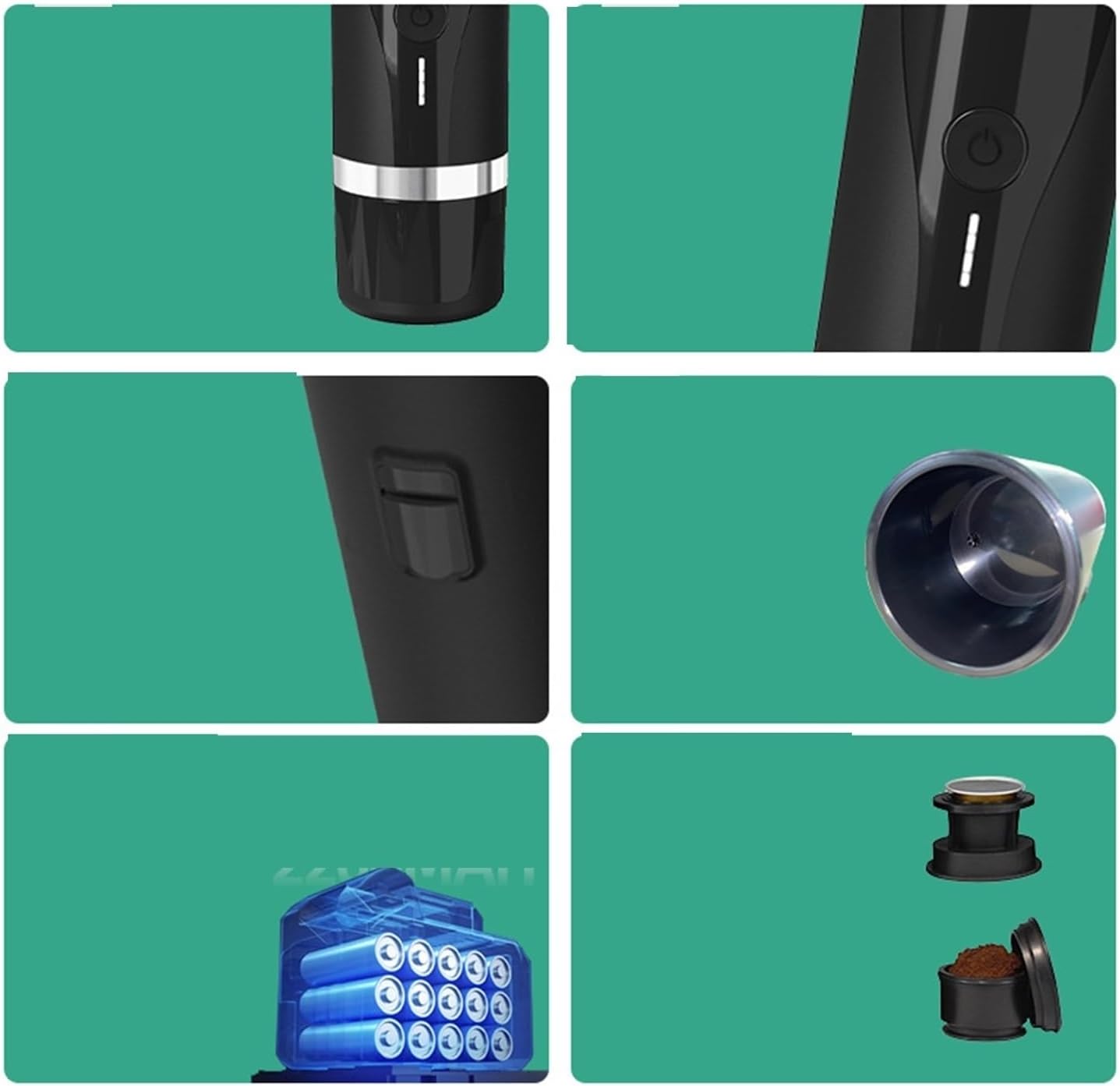 Portable Coffee Machine, Electric Portable Coffee Machine Small Espresso Bean Powder Capsule Home Car Outdoor Travel,for Outdoor Travel Picnic