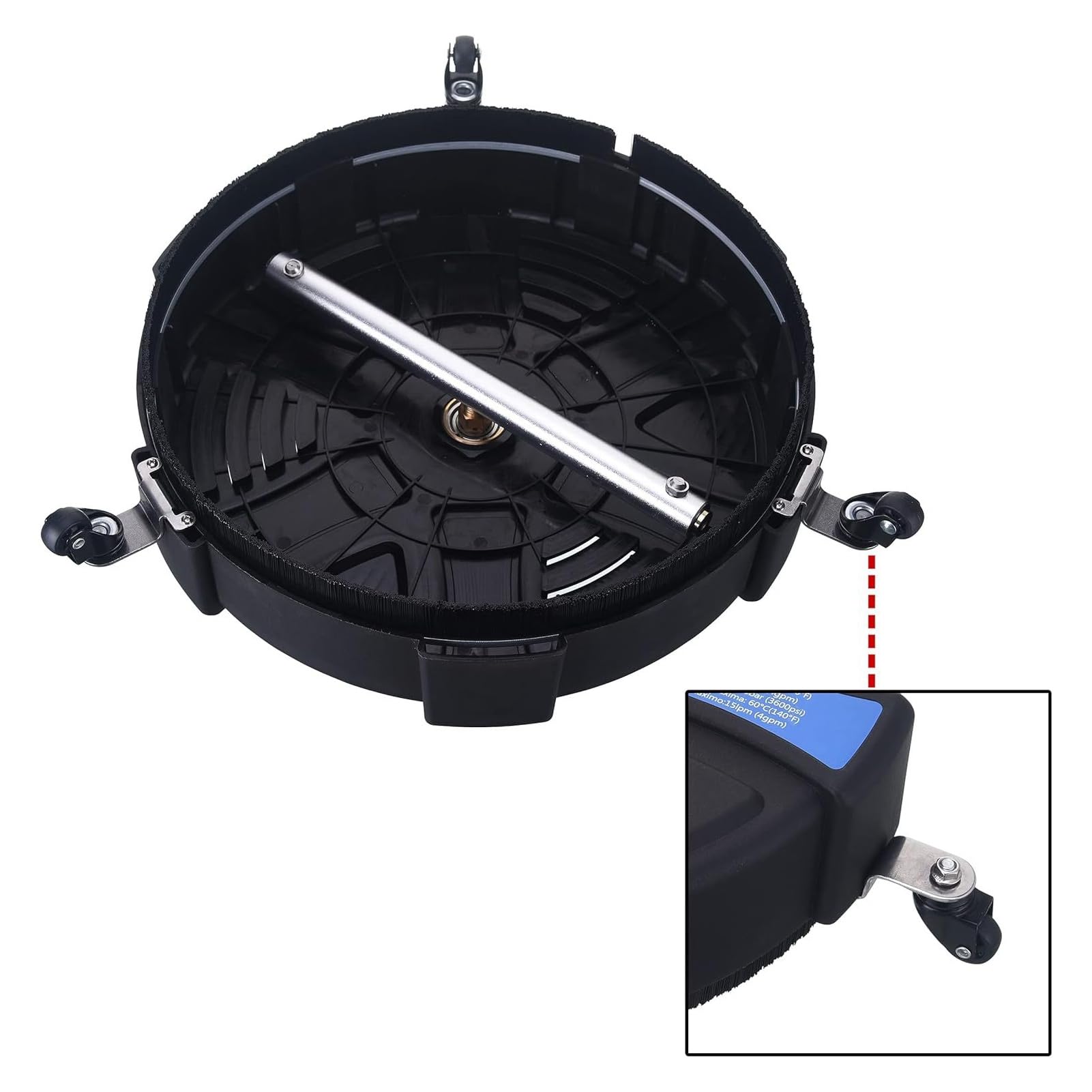 Potente Limpiador de Superficie de Lavadora de Acero Inoxidable de 16 Pulgadas con diseño de conexión rápida para jardín y Limpieza de pavimentos