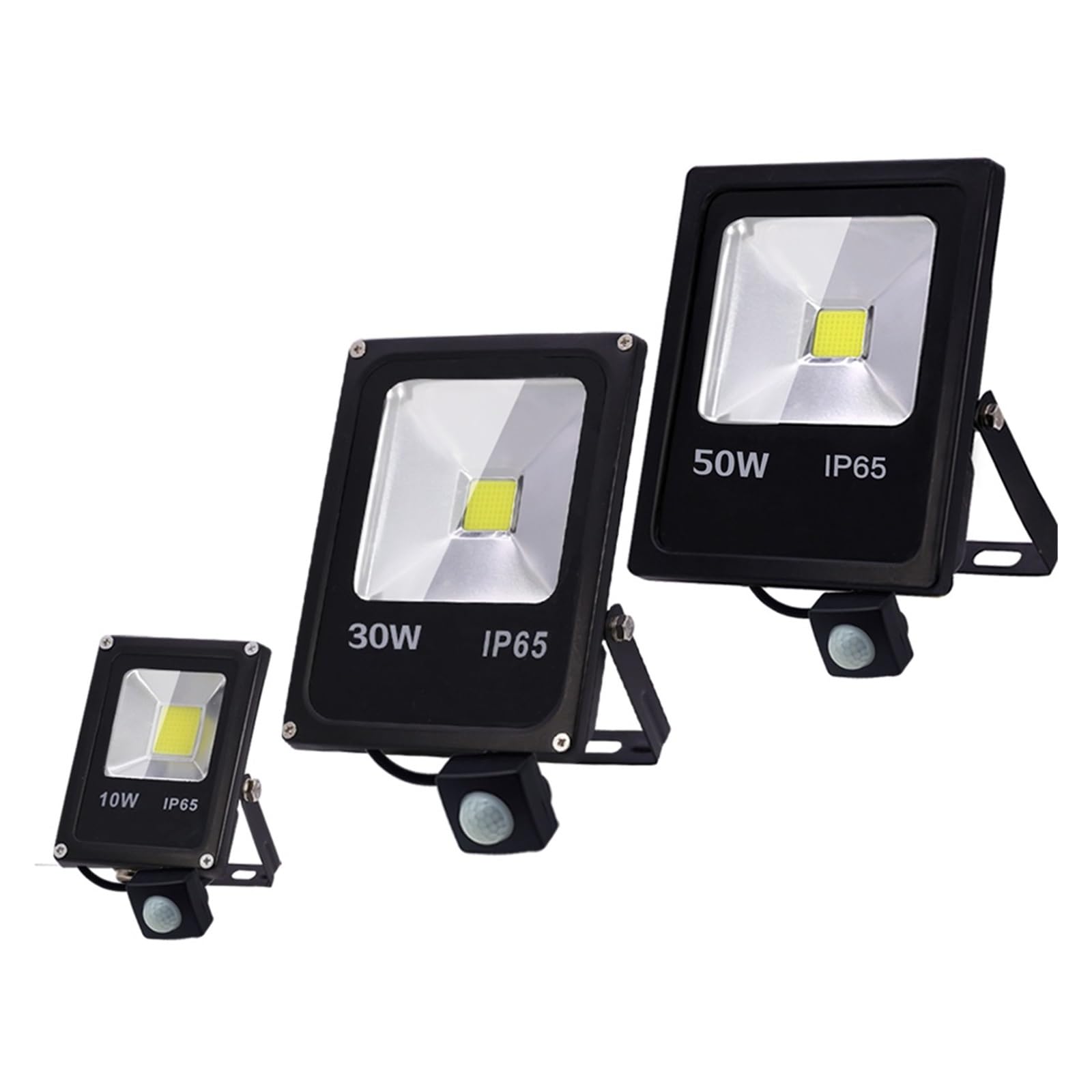 Czujnik Ruchu Led Światło Halogenowe 50W 30W 10W Zewnętrzny Reflektor LED Reflektor Kinkiet Reflektor IP65 Wodoodporne Oświetlenie do garażu na patio(Motion sensor 10w,Warm White)