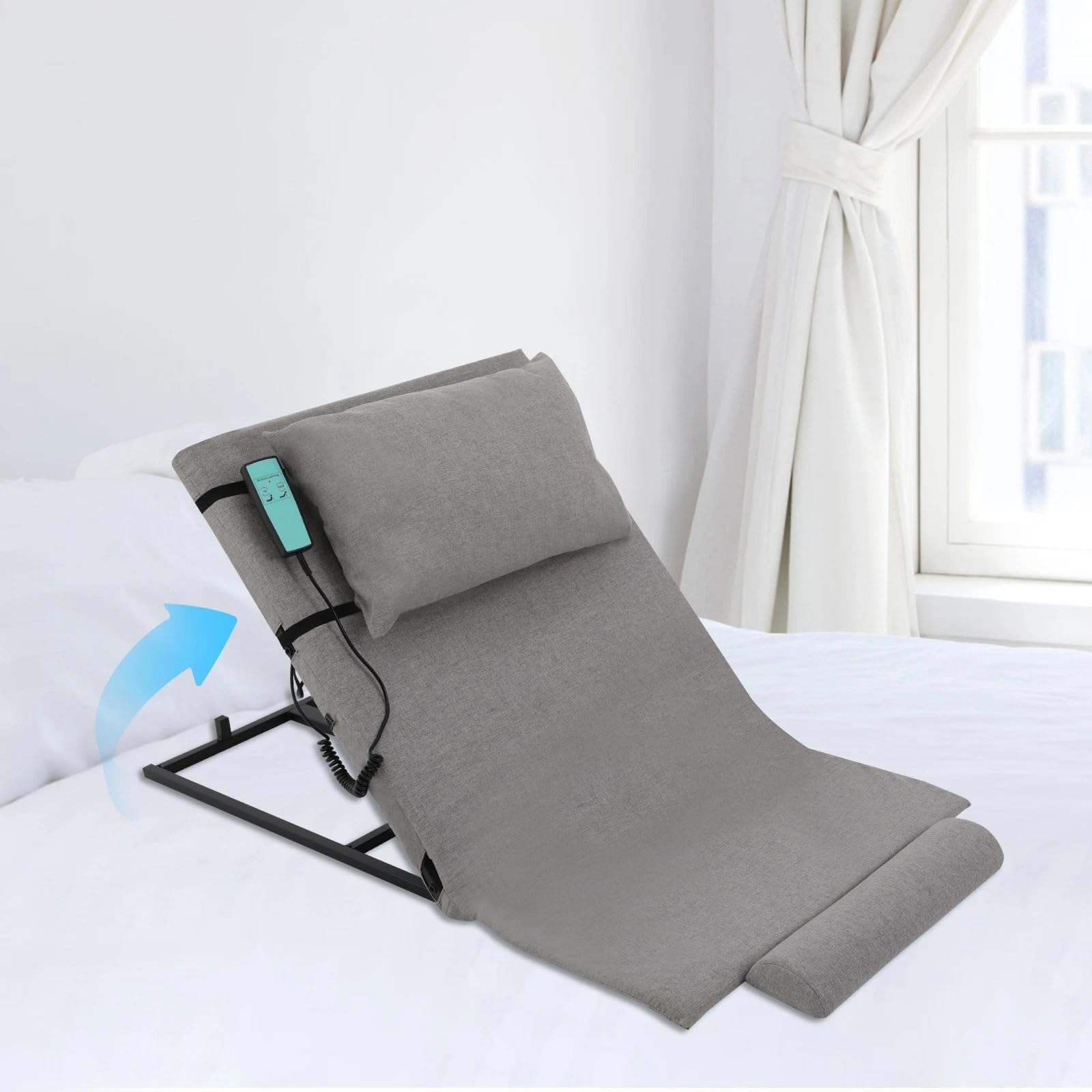 Dossier électrique relevable pour lit, réglage motorisé de l'appui-tête avec télécommande, lit de soins 2 à 80 °, matelas d'aide au relevage, charge maximale de 300 kg, idéal pour les personnes âgées