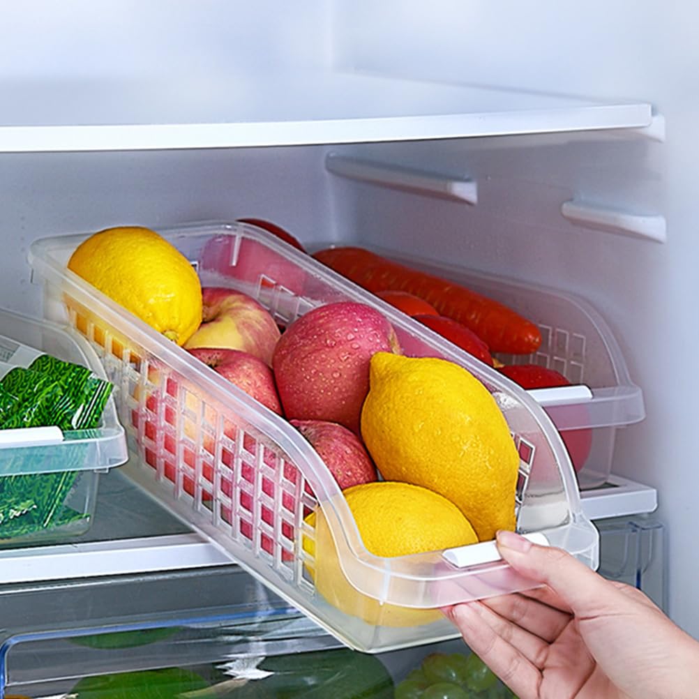 Cabilock Contenedores De Refrigerador 2 Unidades Cajas Transparentes Para Almacenaje De Frutas Y Verduras Organizador Cocina Reutilizable 12.00X5.31X3.54 Pulgadas