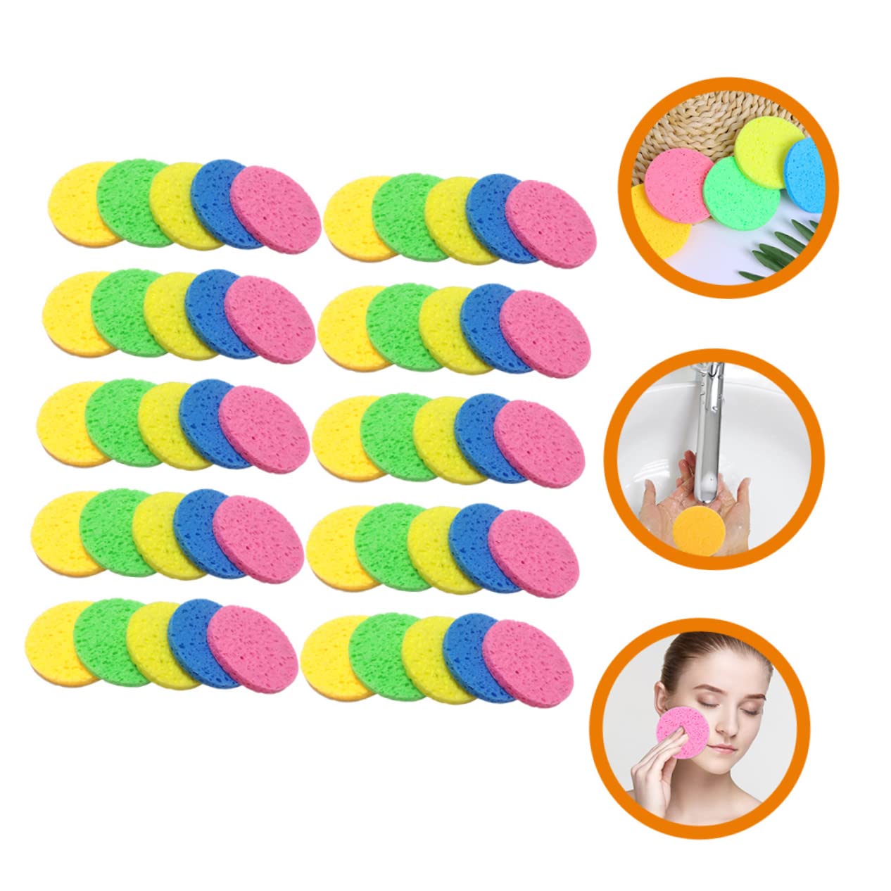 Didiseaon 150pezzi Spugnette Struccanti Cellulosa Da Colorati Per Pulizia Viso Di Morbide e Assorbenti Rimozione Make-up e Esfoliazione Delicata Sicure Per La