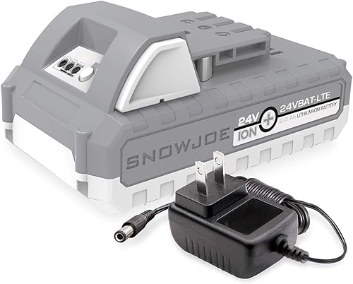 Snow Joe kit básico 24V-2AMP-SK1 con 1batería de iones de litio de 2Ah y un cargador estándar, 2.0, blanco