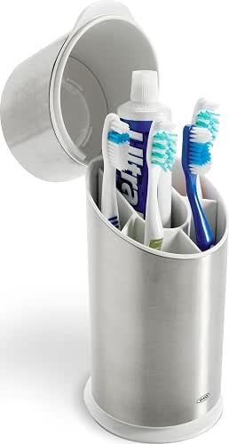 OXO Good Grips Bathroom Toothbrush Holder Set - Stainless Steel