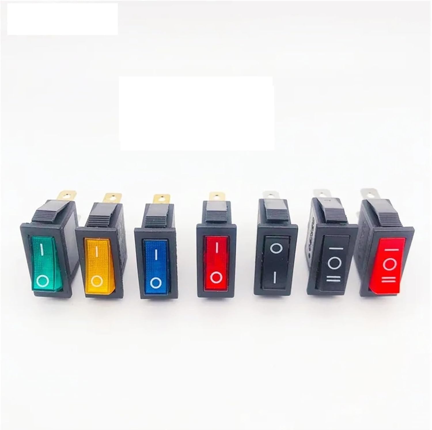 1/5 PCS,KCD3,Rocker Switch,ON-Off,Copper Point,3 Pin,Electrical Equipment with Light Power Switch,16A 250VAC/ 20A 125VAC,Button(Red ON-Off-ON,1pcs)