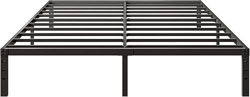 Miniatura 14 de Marco de cama matrimonial de 14 pulgadas, no necesita somier, marco de cama de plataforma de metal resistente, fácil montaje, sin ruido, color negro