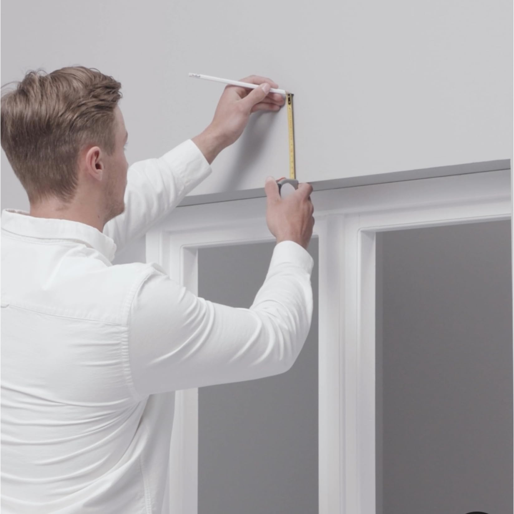 IKEA BEKRÄFTA Double curtain rod set, white,120-210 cm 19 mm