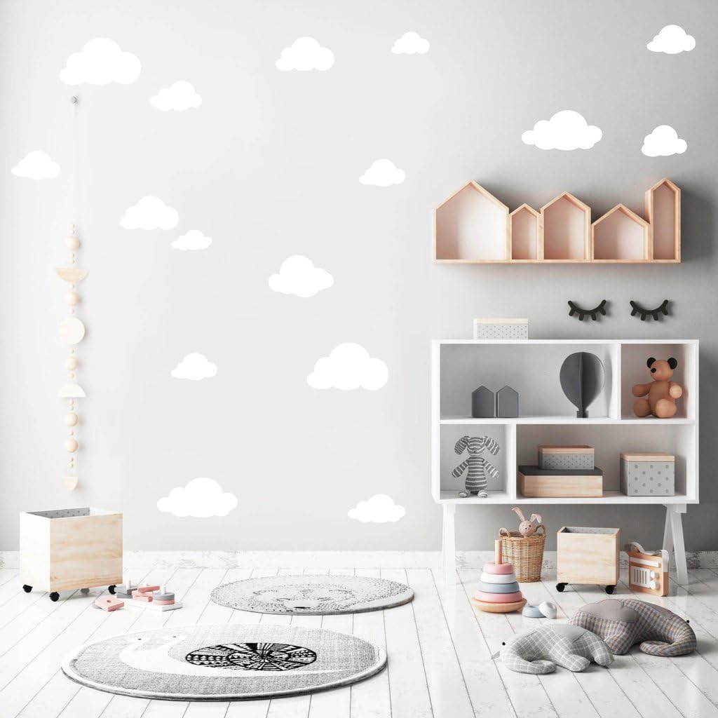 40 Wolken Rosa Set Wandtattoo - Mit Motiv Wandaufkleber Selbstklebend