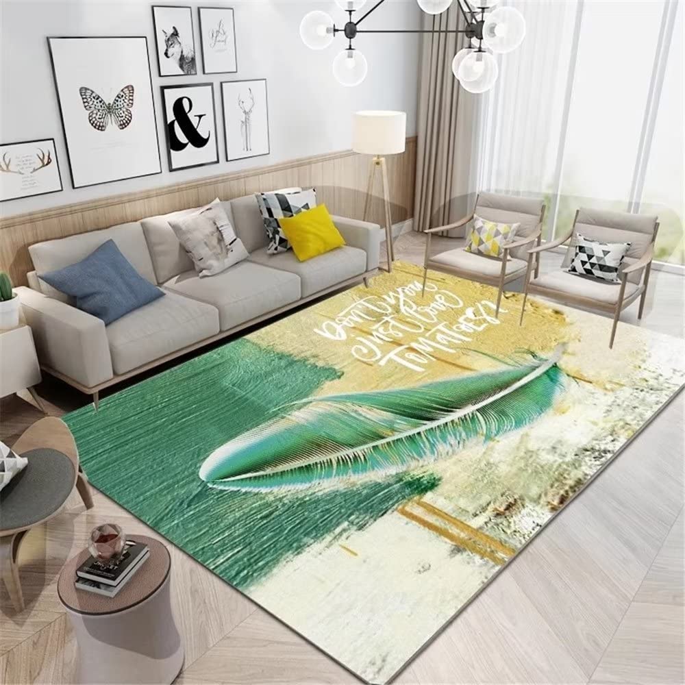 Tapis de salon lavable en machine fini les taches sur votre tapis vert 100x200cm