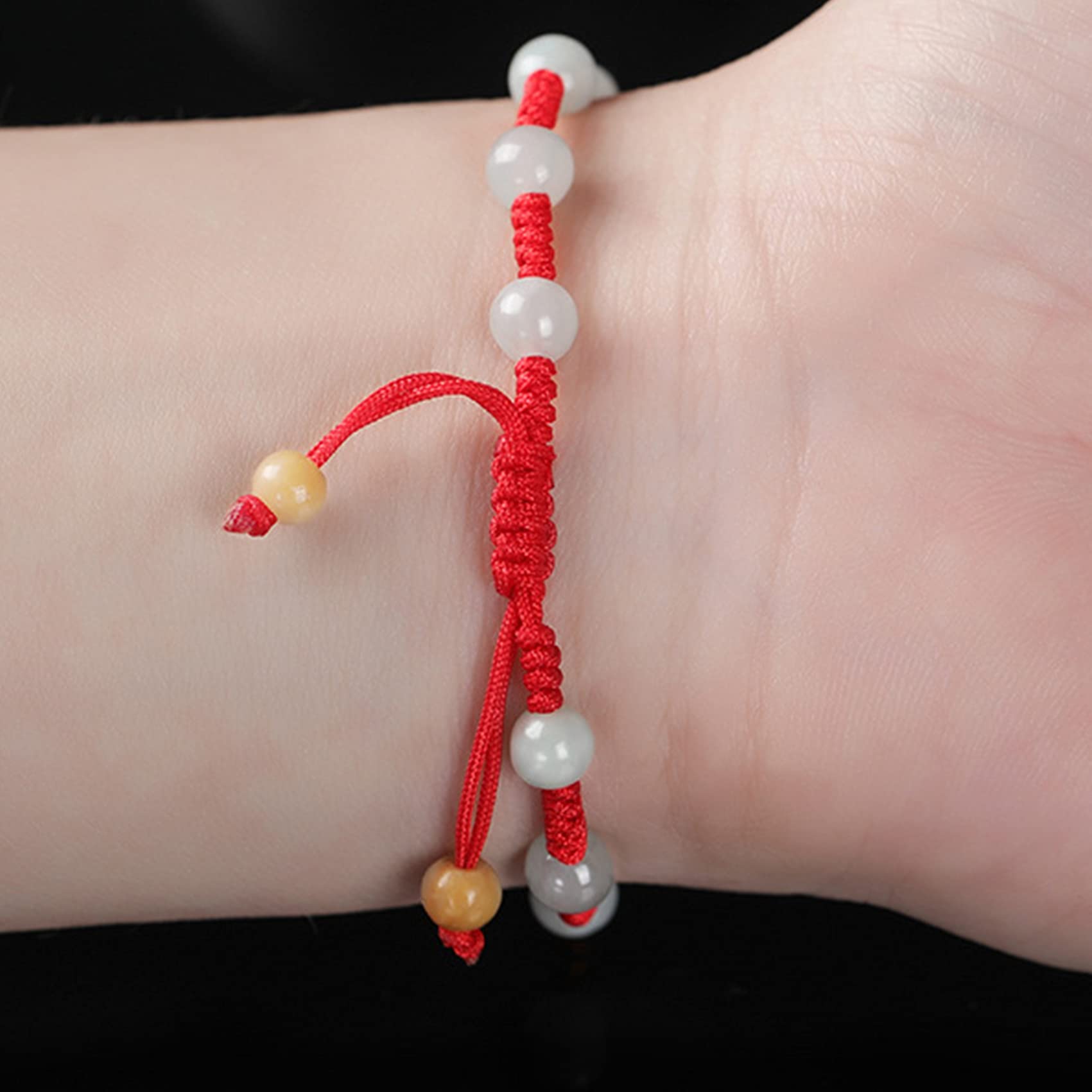 Pulsera De Cuentas, Esmeralda Lucky Peonía Flor Hilo Rojo Cuerda Joyería De Vacaciones Amuleto Atraer Dinero Prosperidad Suerte,B