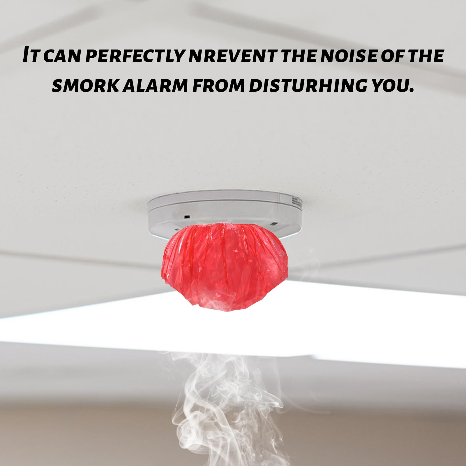 50pcs Fire Alarm Cap Reusable, Home Alarm Dust Cover with Stretch Elastic, Thickened Plastic Smoke Detector Cover, (Red) - Image 3