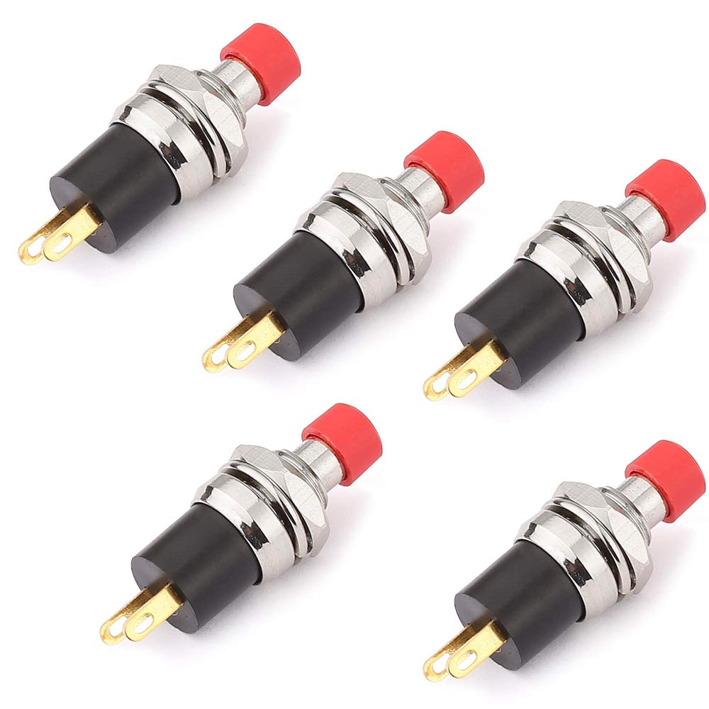 CLDIY selbstsichernder SPST-Verriegelungstyp Dash ON/OFF-Druckschalter AC 250V / 3A Rot 5St