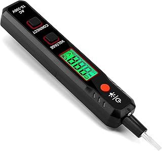 KAIWEETS AC Voltage Tester Pen, Electric Tester Pen, Sensitive Voltage Pen with Slotted Screwdriver Probe, LED Flashlight, Buzzer Alarm, Pen Hook. Break Point, Continuity test, AAA battery Included