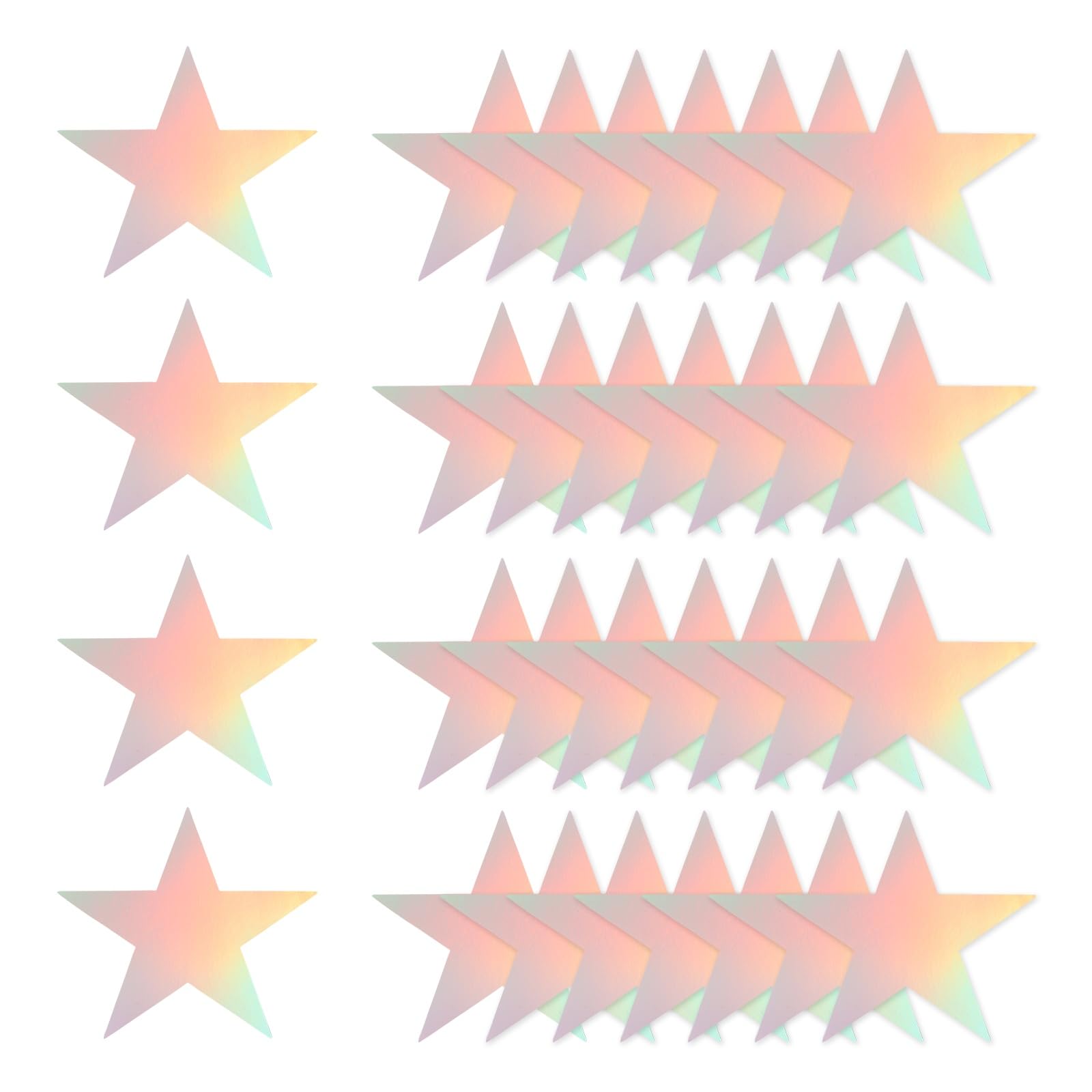 sourcing map 48 Pcs Stars Cutouts Decoration, 6" Double Printed Paper Stars Cutout Confetti Cardboard Stars Decorations for Bulletin Board Wall Classroom Party, Iridescent