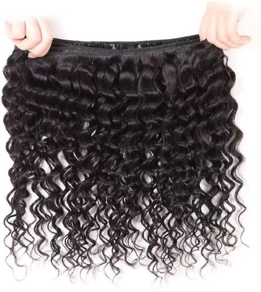 Miniatura 6 de Paquetes de cabello humano virgen brasileño con cierre de ondas profundas, 100% sin procesar, 12A, extensiones de cabello humano húmedo y tejido con