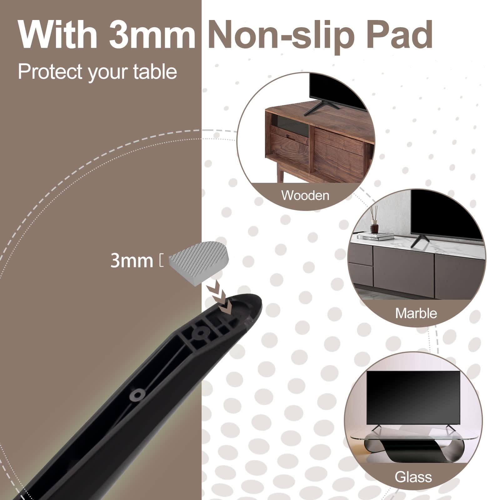 Dinghosen TV Base Stand for Hisense TV Stand, TV Stand Legs for Hisense 32" 43" 50" 55" 60" 65" 75" Roku&Android Smart TV, for 55H6570G 43H6570G 50H6570G 65H6570G 55A6G 50A6G 55U6G, with Screws