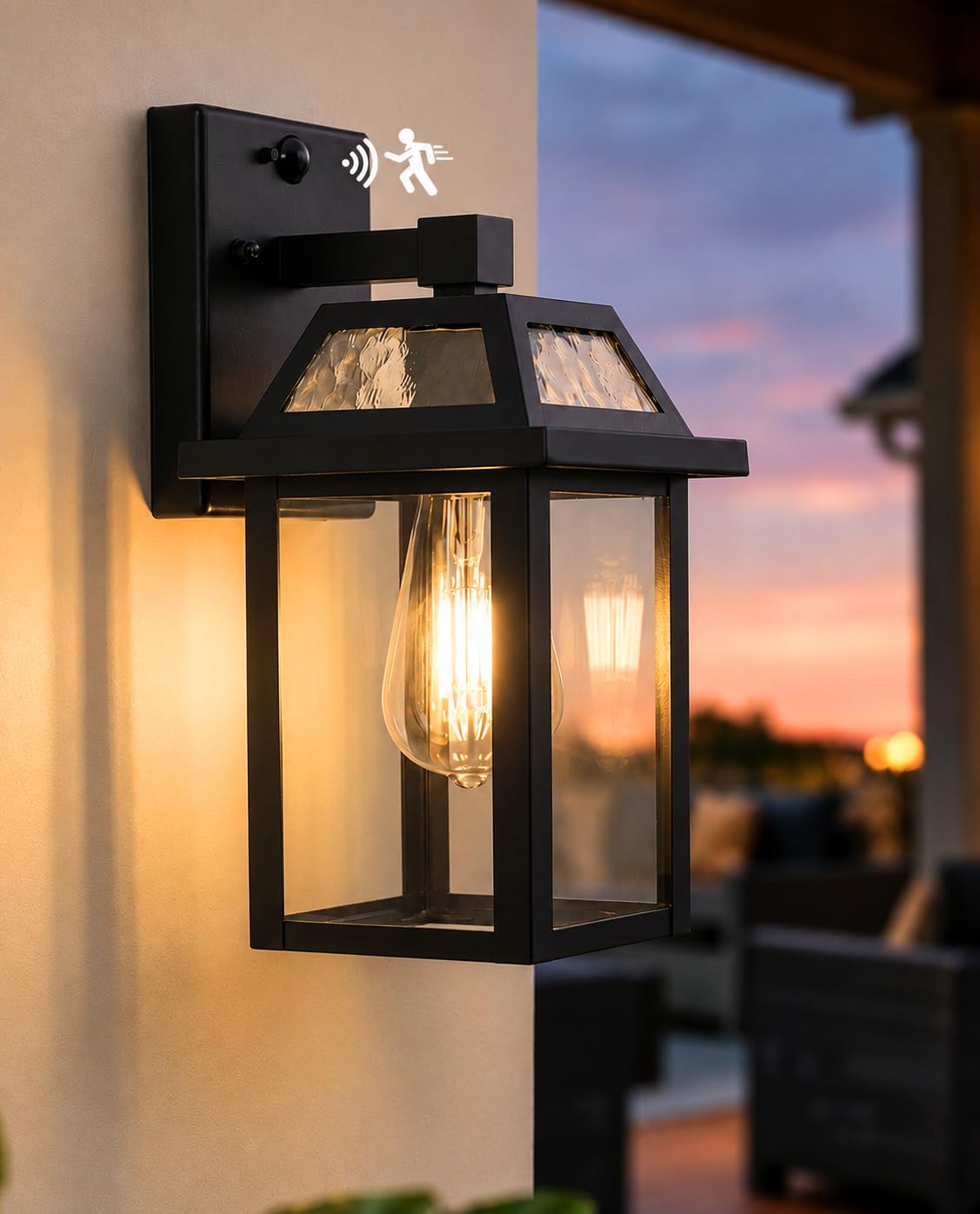 FTL Motion Sensor Wall Lights Outdoor, 3 Modes PIR Porch Sensor Lights, E27