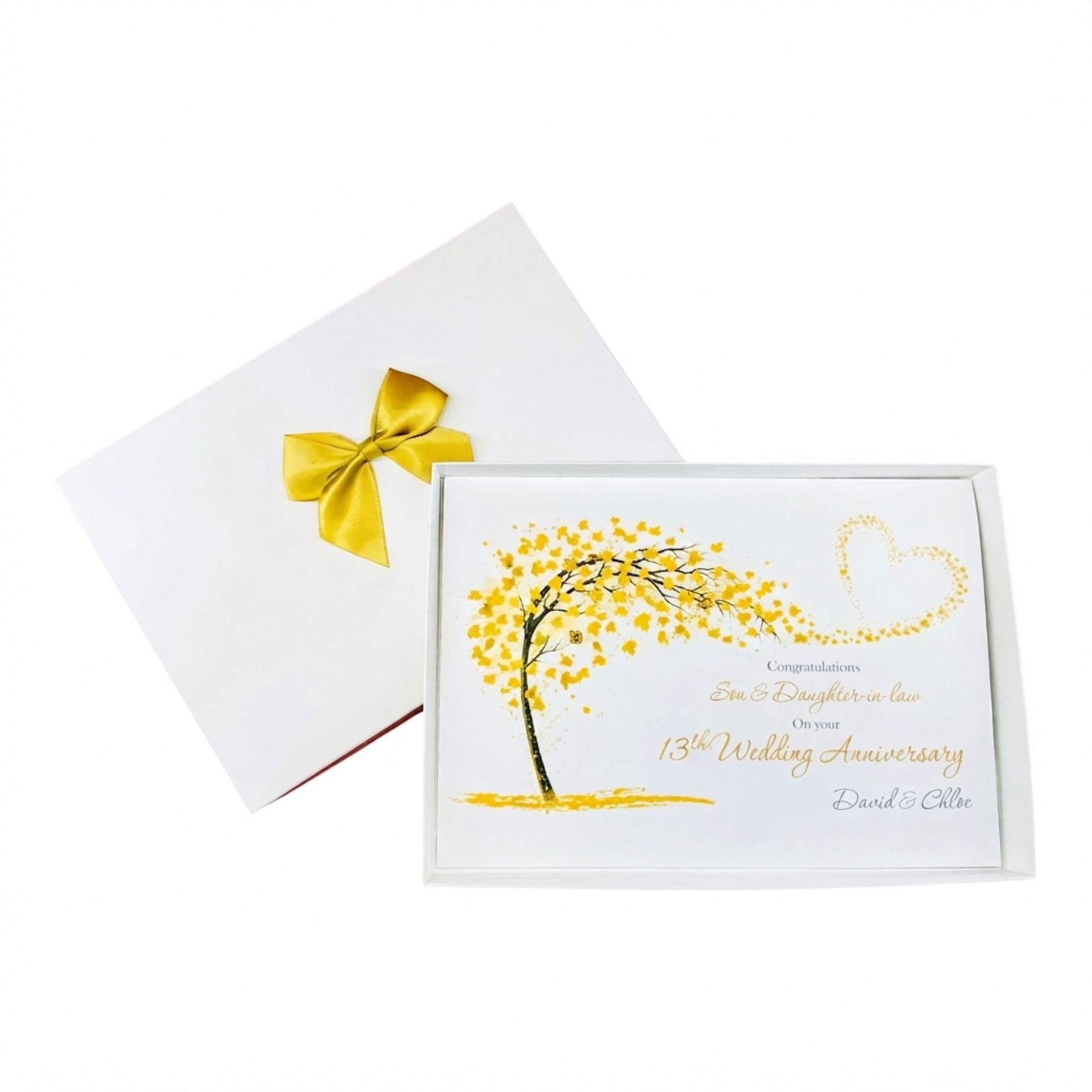 Son & Daughter-in-Law 13th Wedding Anniversary Card Personalised - SH 417