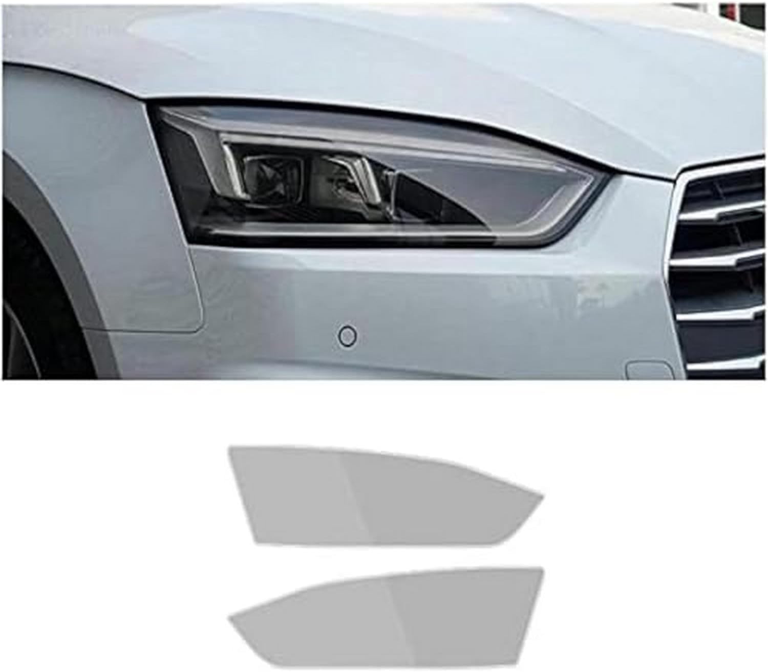 SamLng Car Front Light Film for Audi A5 2017-2021 Car Headlight Protective Film Front Light Transparent Blackened TPU Sticker Car Accessories Car Headlight Protective Film