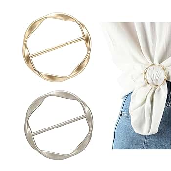 ◇DAKS◇ Beige Check Rope Silk Scarf Ring Set DCSC4E306I2 Amazon.com: DHATMYC 2PCS Silk Scarf Ring Clip for Women T