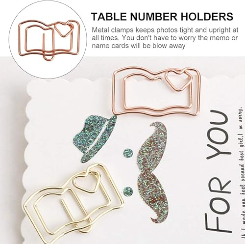 Miniatura 8 de Clips de papel de hierro, 60 unidades, marcadores de libros de metal, clip de papel con forma de libro, clips de papel para diario, abrazadera de