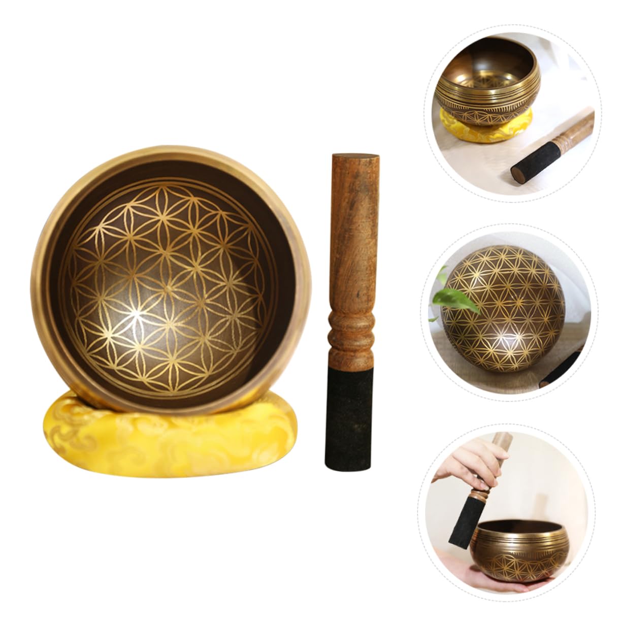 ifundom 1set Ciotole Tibetane Per Meditazione Strumento Musicale Per Terapia Del Suono Con Accessorio Per Relax e Benessere Ambienti Meditativi
