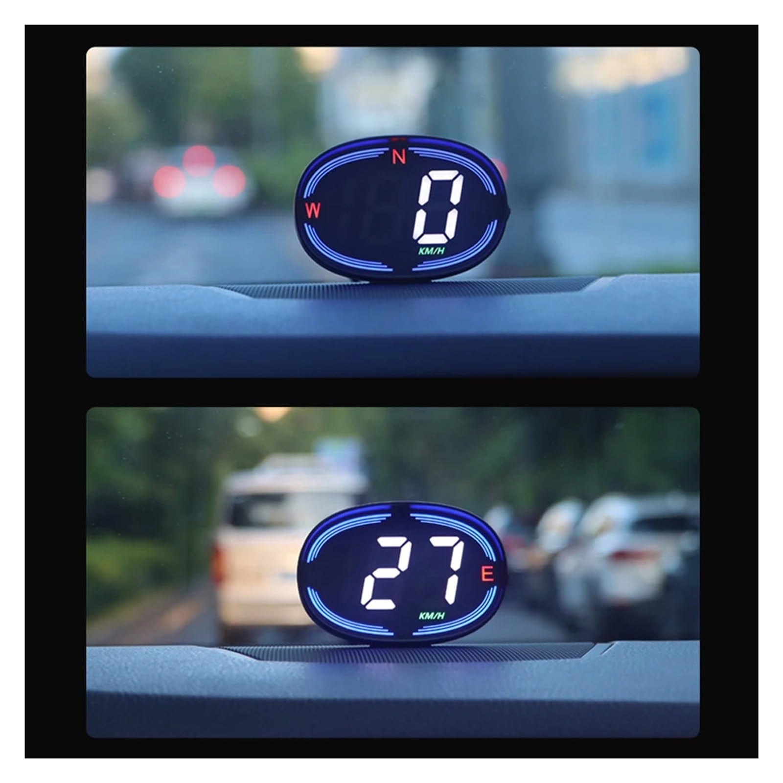H2 Coche HUD GPS Head-Up Display Velocímetro Digital KMH MPH USB Plug And Play Brújula De Alarma De Exceso De Velocidad para todos los vehículos