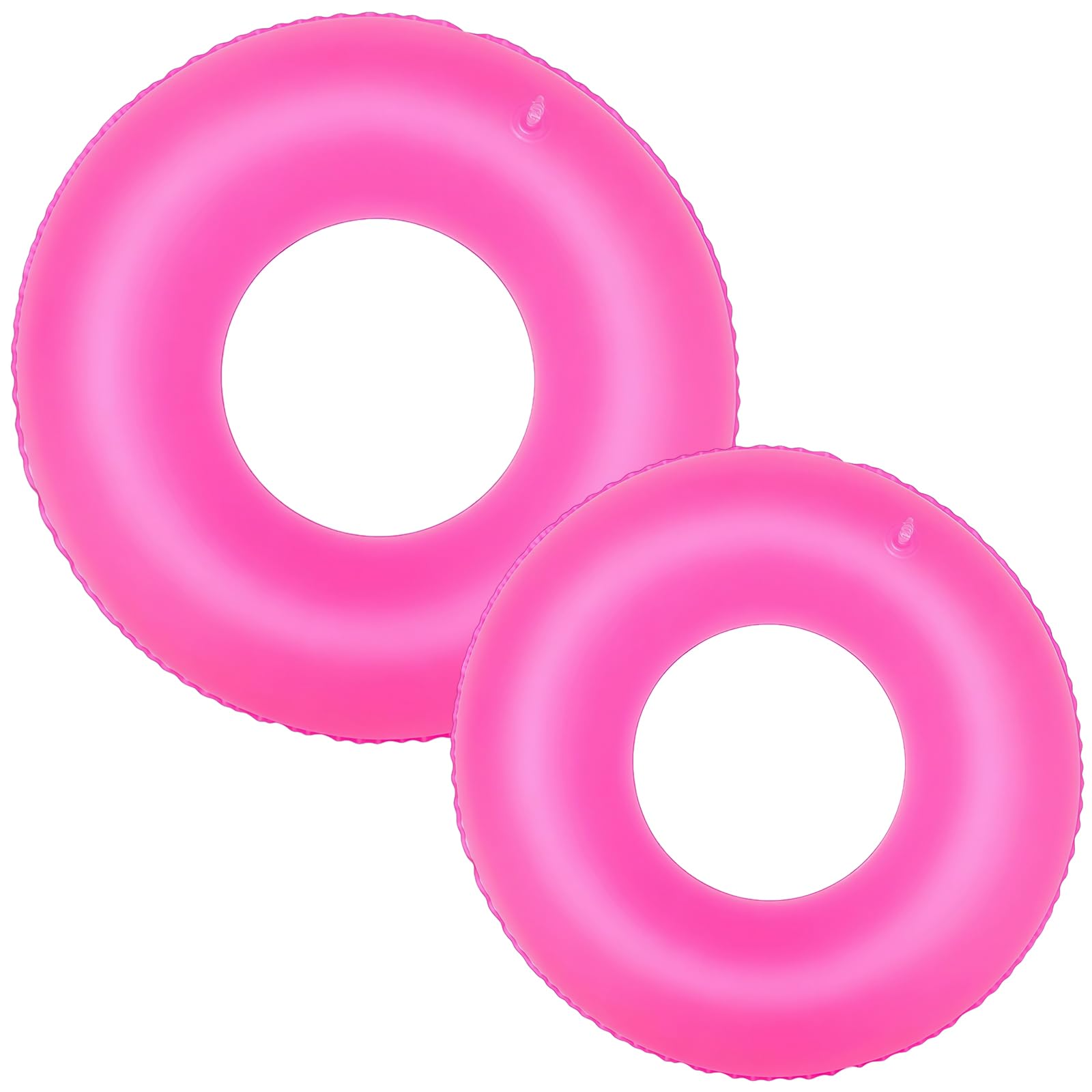 Swimming Rings HotPink 2 Pack 70cm and 90cm Inflatable Pool Floats PVC Swim Ring for Kids Adults Pool Beach Summer Holiday