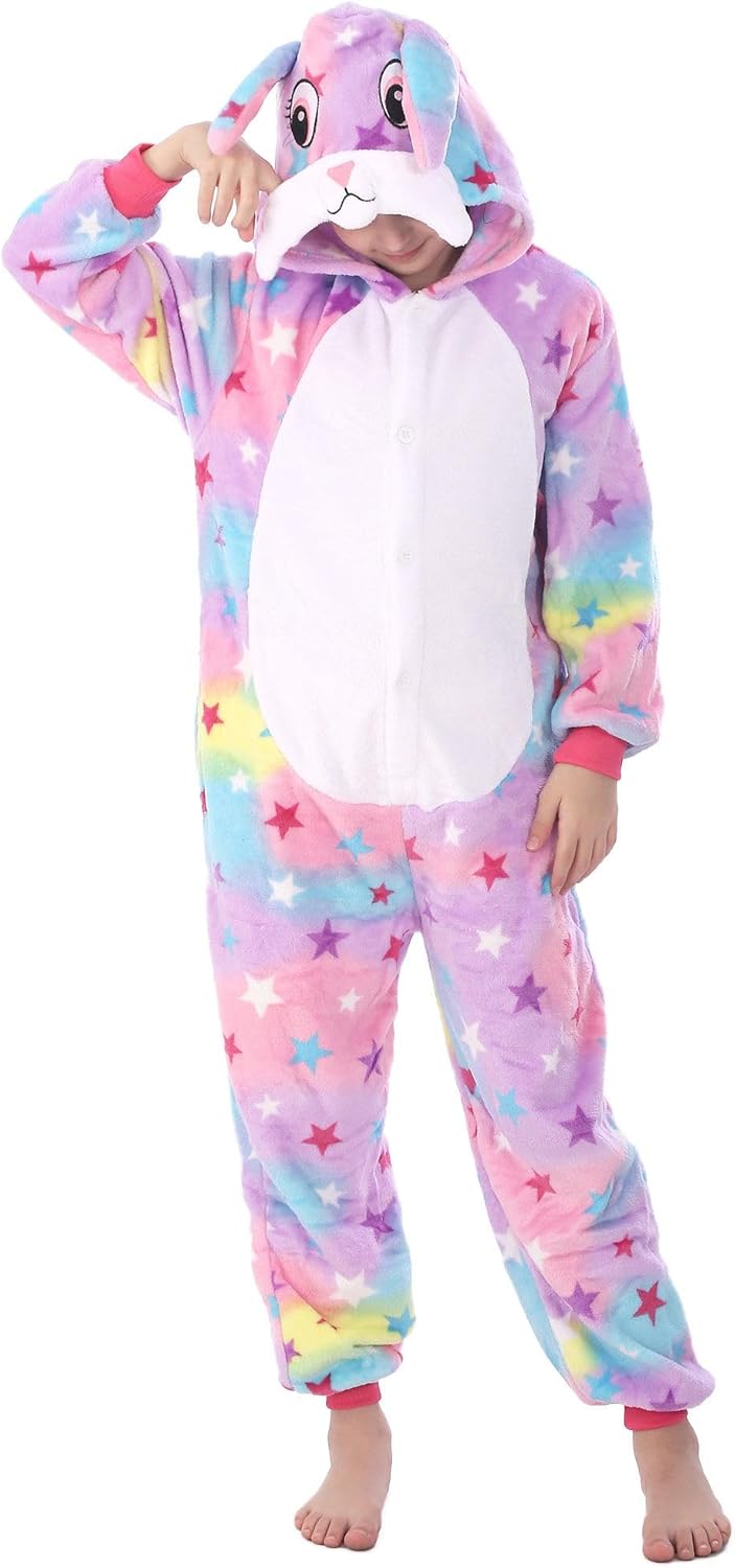 Kids Flannel Onesie Costume Halloween Easter Animal Cosplay for Girls Boys One Piece - Image 4