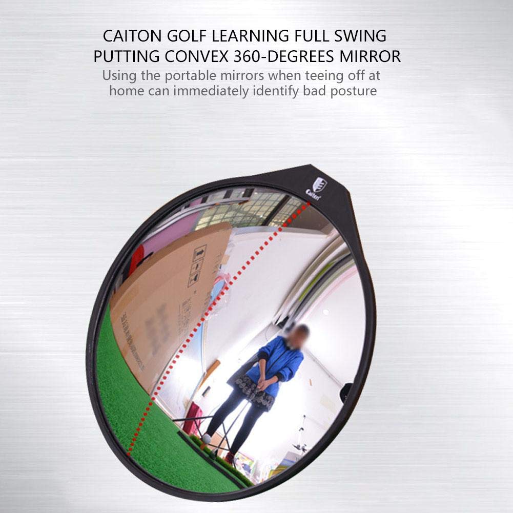 VGEBY Espejo de práctica de Golf 360 Grados Gran Angular Ayuda de Entrenamiento Acero Inoxidable Columpio Completo Poniendo Espejo Convexo