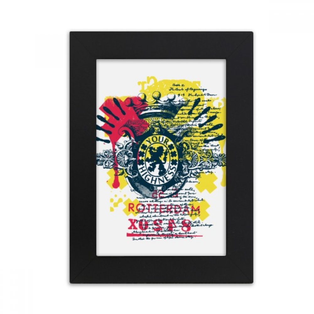 Cadre photo noir motif street art lion idée cadeau originale et colorée
