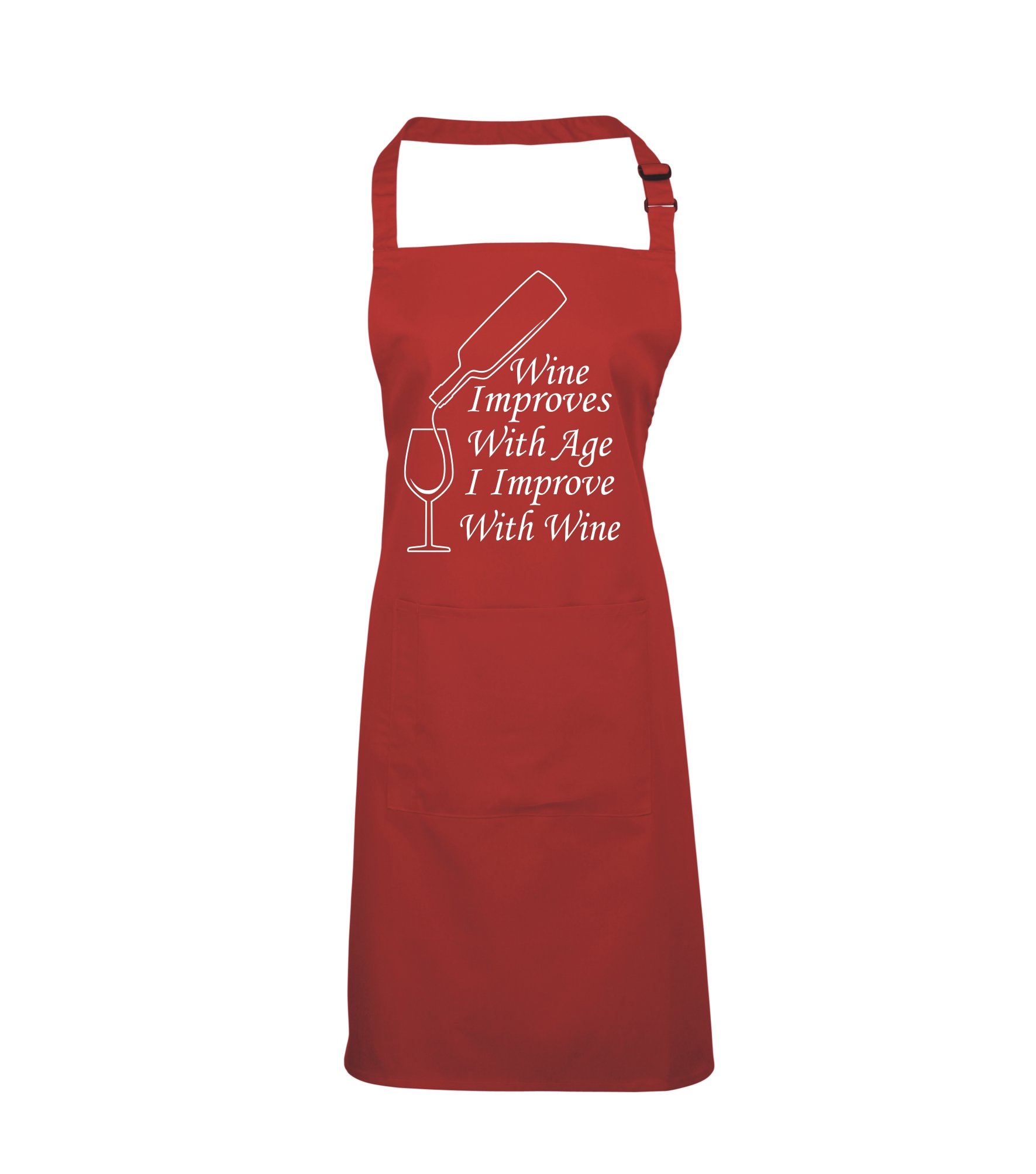 Edward Sinclair Red | Wine Improves With Age | I Improve | With Wine | Apron