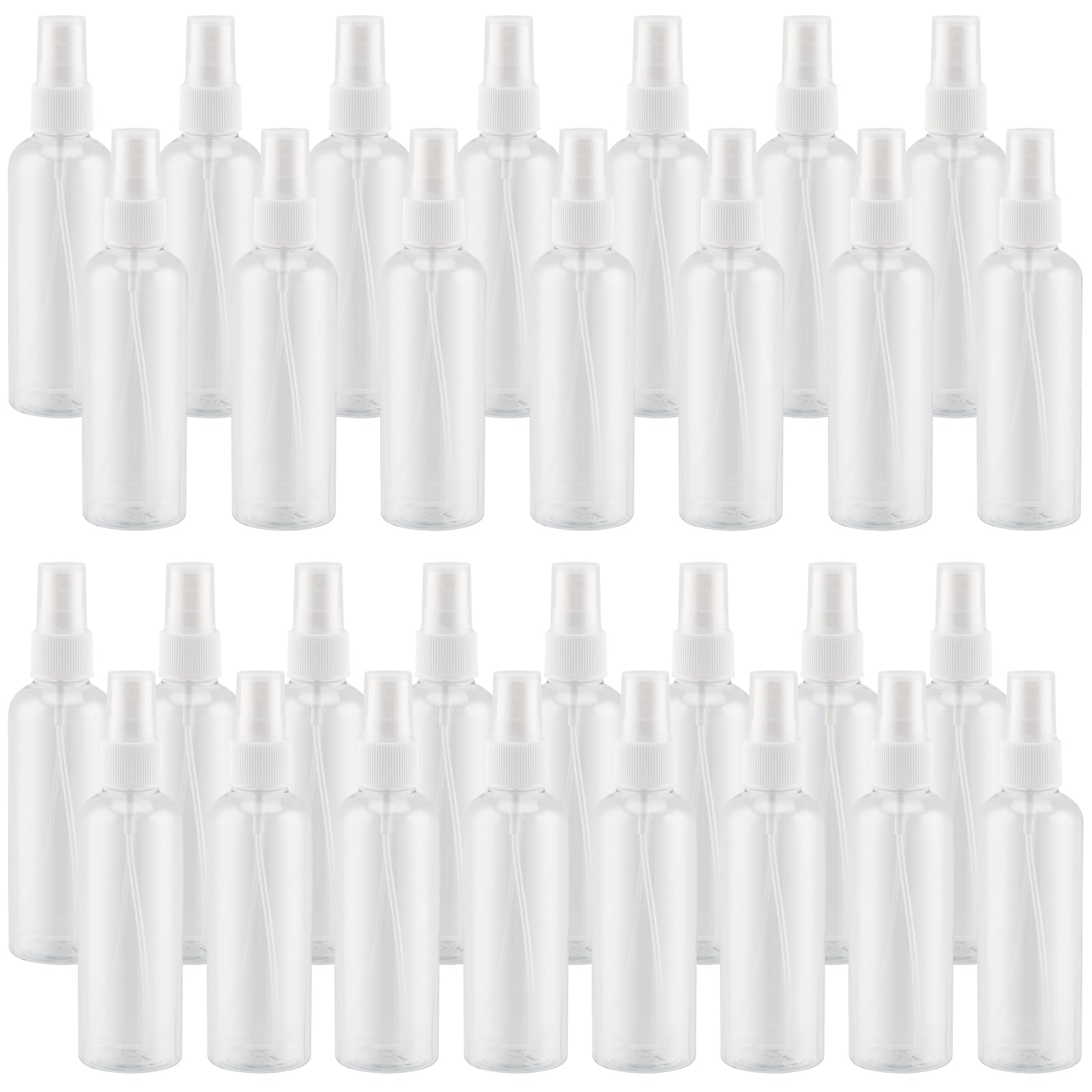 LEXININ 30 PCS 100ml Clear Plastic Spray Bottles, Small Transparent Empty Spray Bottles for Cleaning, Travel