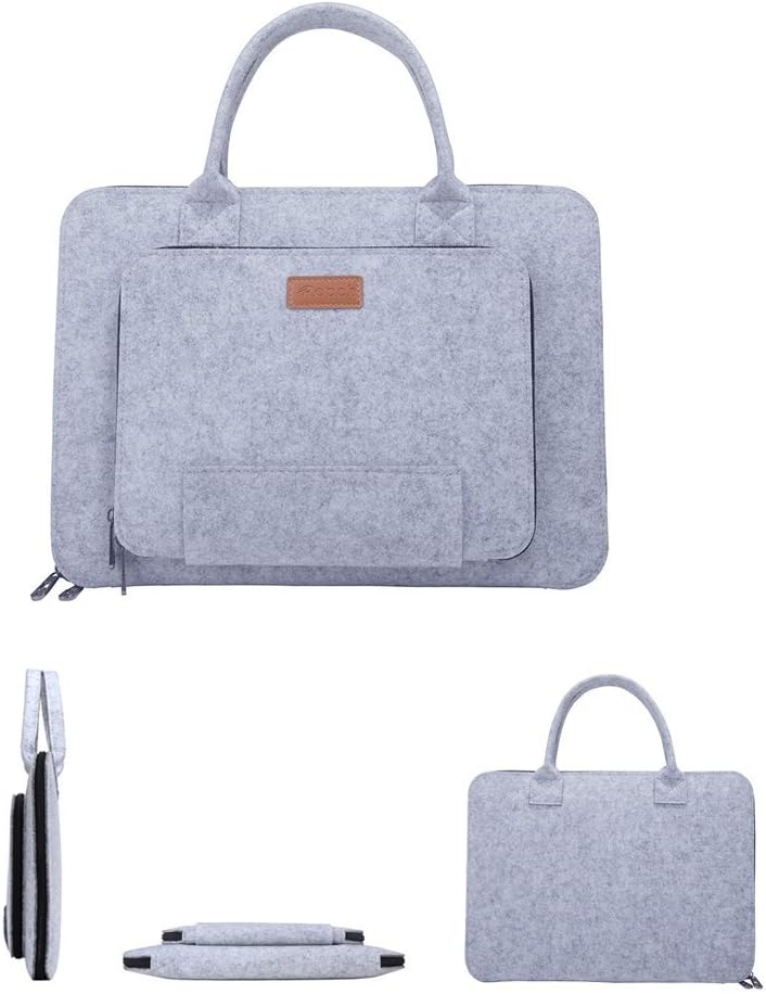 Ropch 15.6-Inch Laptop Sleeve with Handle Compatible with 15" Asus, Acer, Dell, Toshiba, Gray & Black