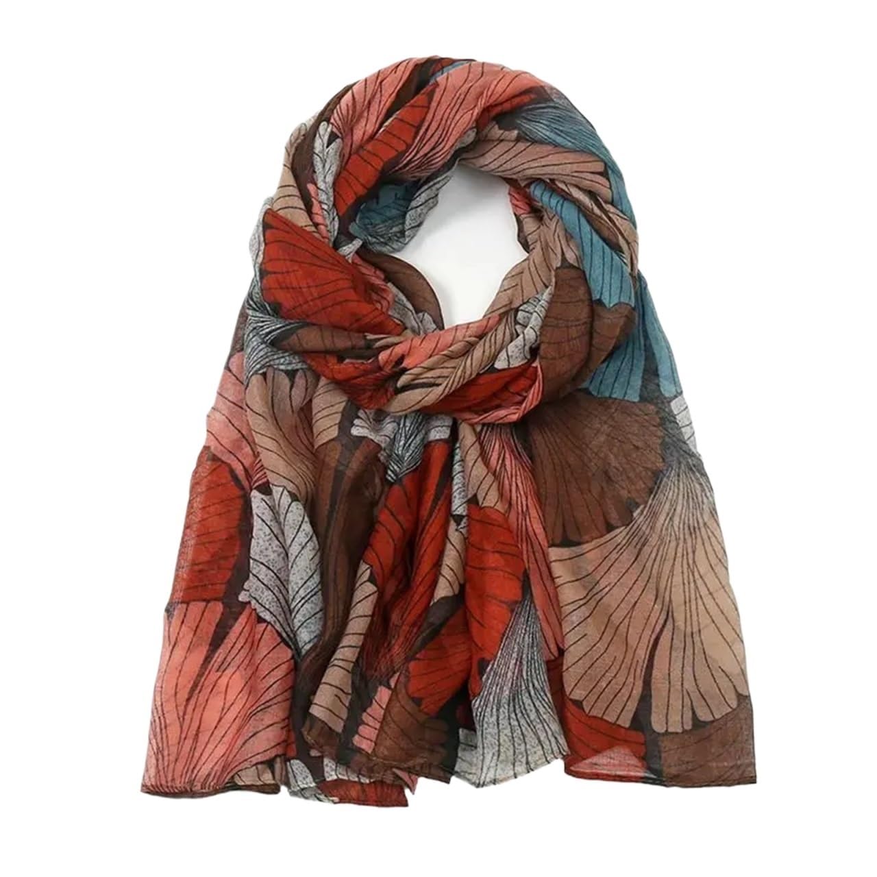 2 piezas de bufanda de primavera for mujer, chales y envolturas de gasa con estampado, bufanda de primavera suave de 180 x 80 cm Para Mujer