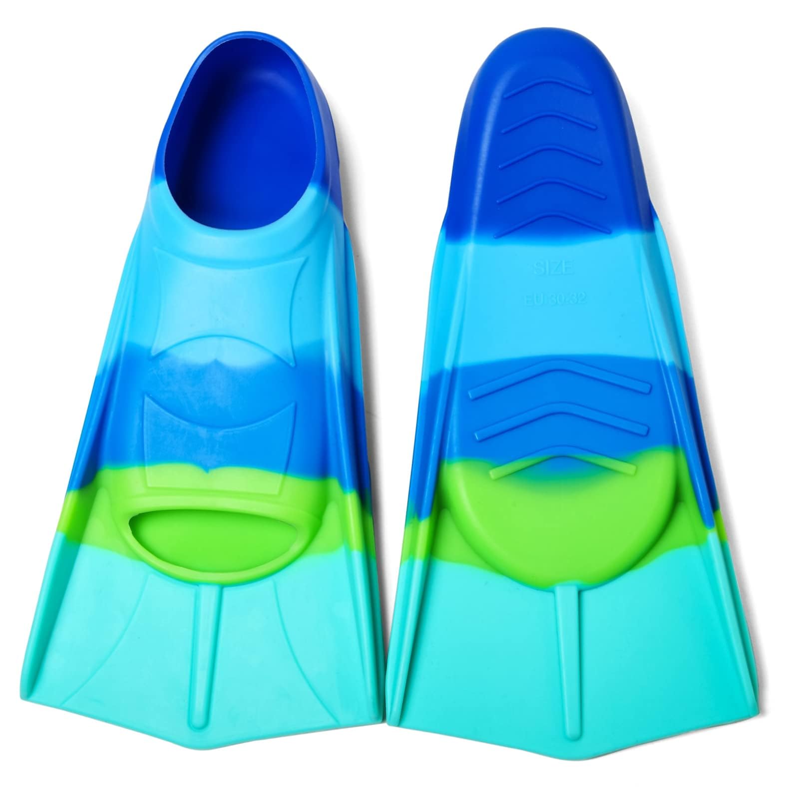 Kinder-Schwimmflossen, Jugend-Schwimmflossen für Schwimmteam, Silikon-Schwimm-Trainingsflossen mit Netztasche für Kinder und Erwachsene für Pool, Rundenschwimmen