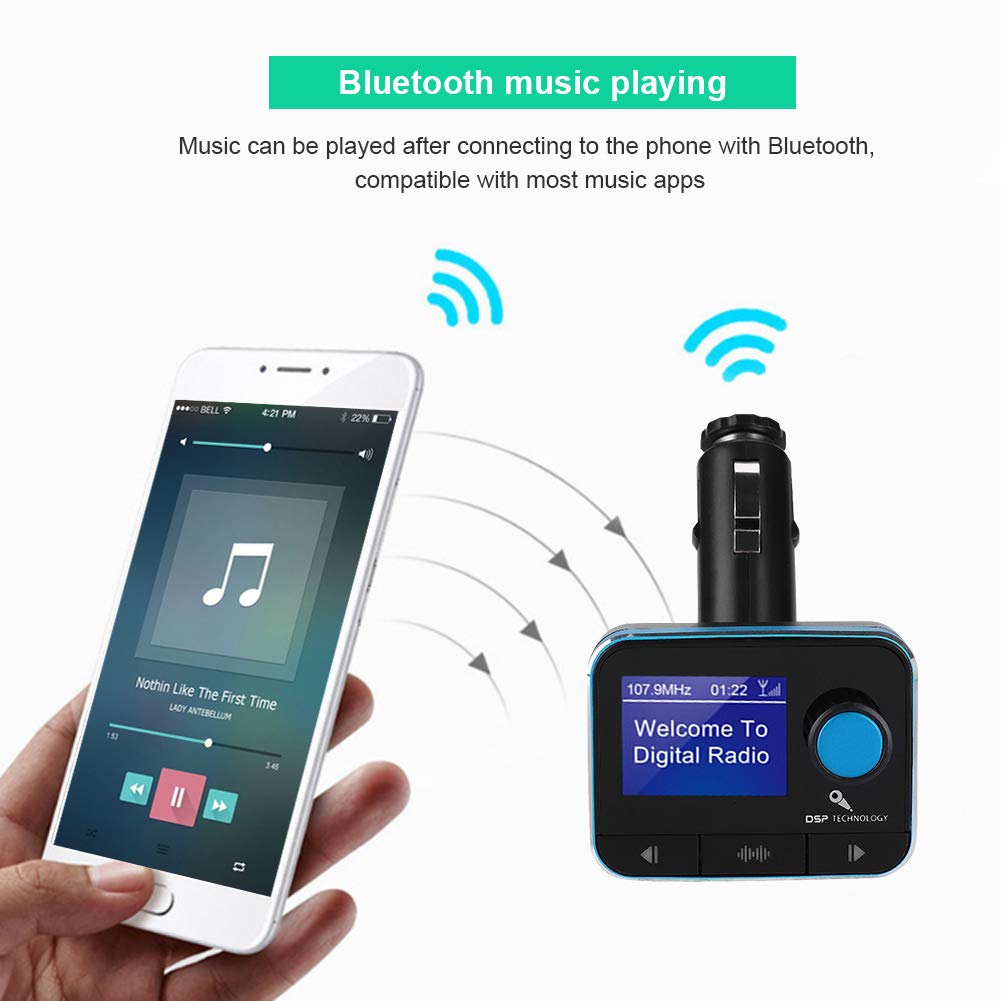 Adaptateur Radio DAB+ Pour Voiture - Bluetooth, FM, Appel Mains Libres - Écran TFT 2.4" - FIRSTE