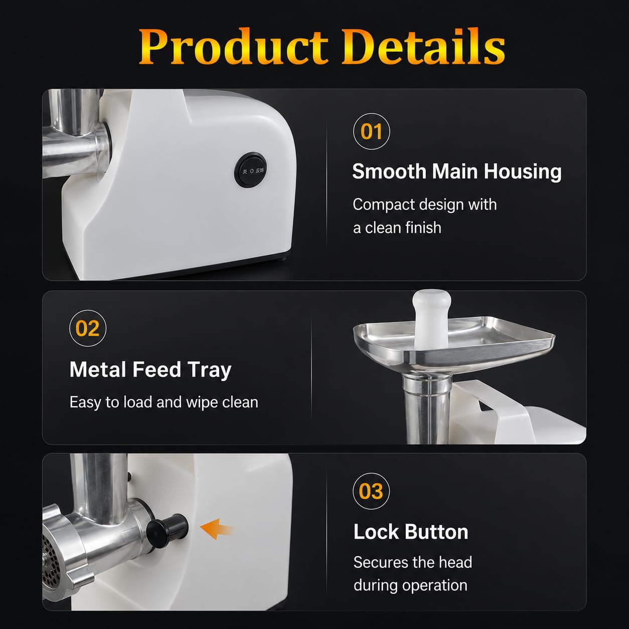 Macchina elettrica a pellet da 500 W con 3 piastre di matrice, include piastre da 2,5 mm, 5,0 mm, 7,5 mm per fare pellet per pesci, uccelli, gatti, cani, conigli, polli, pecore