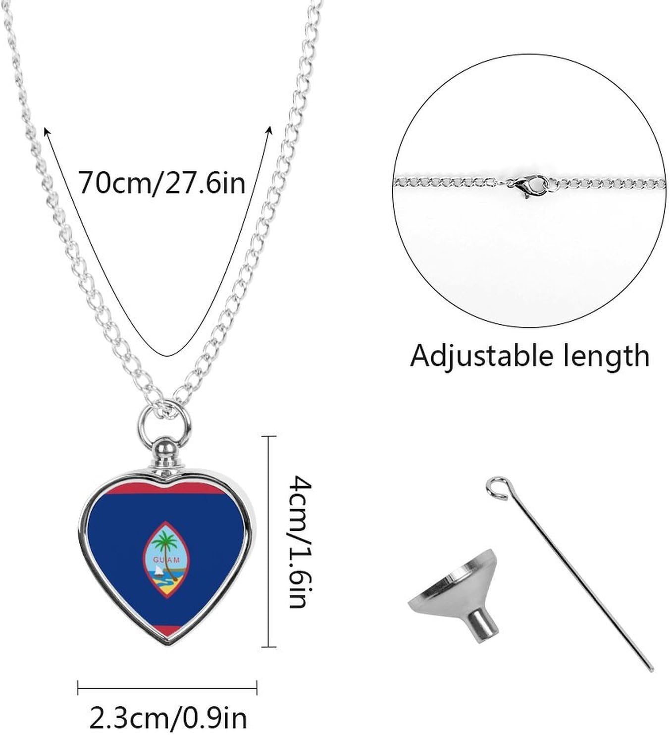 Guam Flag Pet Urn Necklace Ashes Cremation Pendant | Personalized Jewelry,Gifts for Dog Lovers