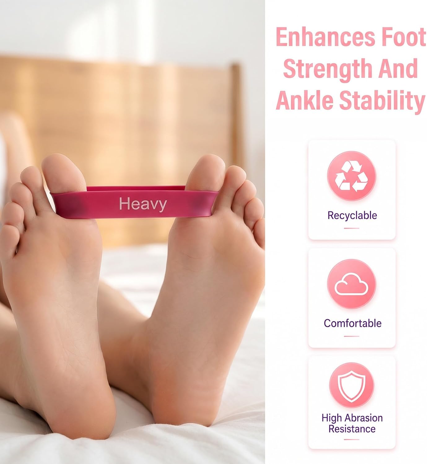 5 Pcs Toe Resistance Bands, Toe Strengthener Band Separator for Correction