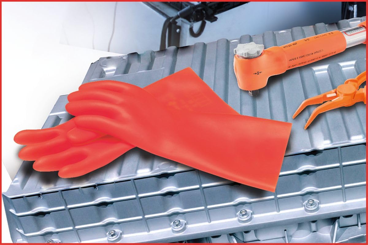 KS Tools 117.0008 Elektriker-Schutzhandschuh mit mechanischem- und Wärmeschutz | Größe 11 | Klasse 0 [1000 V] | rot