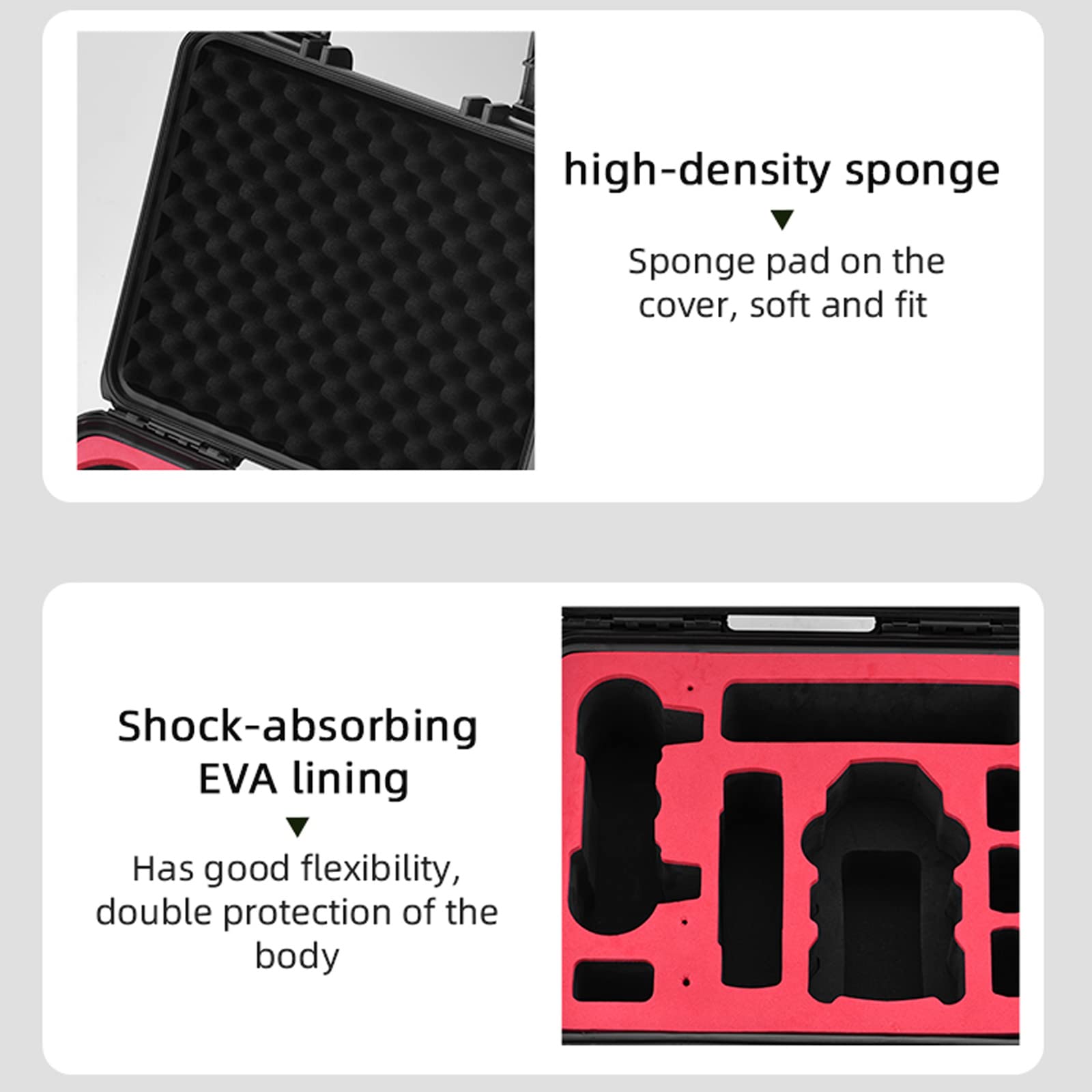 2 fundas de transporte rígidas para accesorios de dron de Shell, inserto de alta calidad, funda de transporte completa de proteínas antigolpes, organizador de viaje, protector de accesorios grande