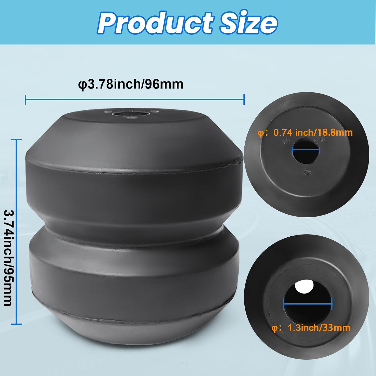 2Pcs Rubber Cushion Suspension Kit for Toyota Tacoma, Tacoma Pre-Runner, Tundra, Isuzu D-MAX and Nissan Titan OEM Replace TORTUN4 Car Rear Rubber Helper Springs Kit (7X1262)