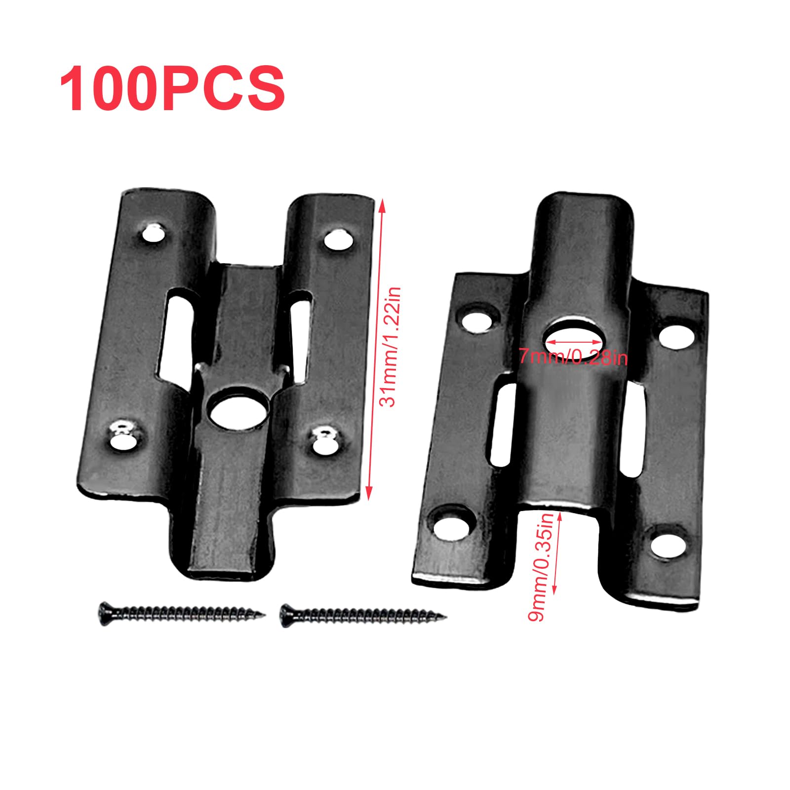 100 pièces de clips de terrasse en acier inoxydable 6/7/8/9 mm, clips de fixation en acier inoxydable dissimulés, espaceurs clips avec 100 vis pour WPC/BPC, fermeture de plancher en bambou, noir (9 mm