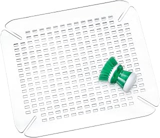 iDesign Large Clear Sink Mat Protector - Durable Plastic Kitchen Sink Grid, 13.5x16 Inches, Dish Drying Rack