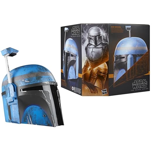 Star Wars Hasbro The Black Series, Casco elettronico Premium di Axe Woves, collezionabile per Roleplay per Adulti, Ispirato alla Serie The Mandalorian