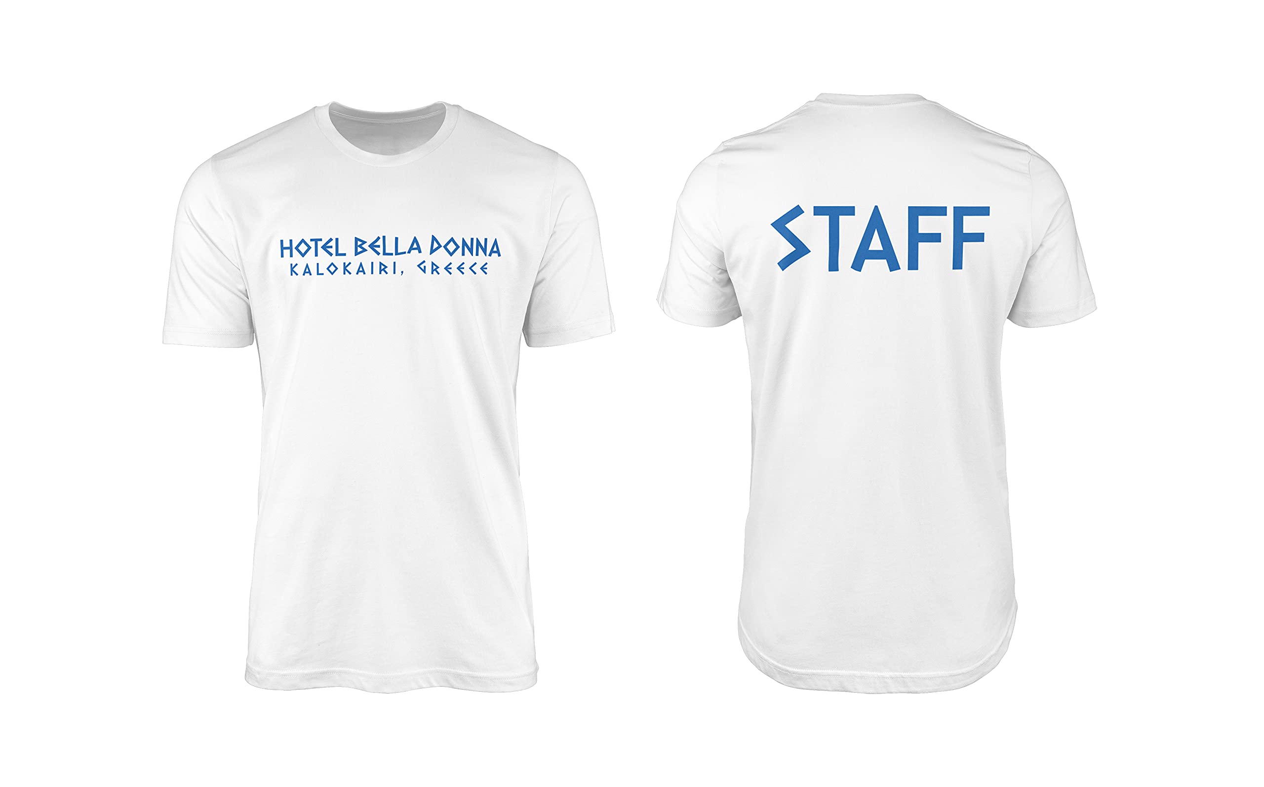 Hotel Bella Donna T-Shirt - Mamma Mia Franchise Staff Uniform Gift Present Idea 100% Combed Cotton High-Density Extreme Comfort (White Prime, Small)