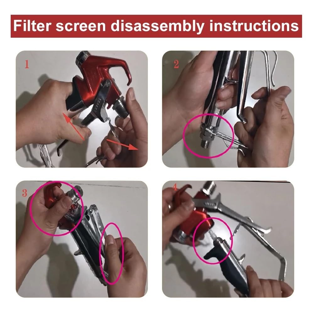 Pulverizador Eléctrico Pistola para Pintar sin Aire, Boquilla para Pistola para Pintar de Alta presión roja y Cubierta Protectora para pulverizador Pistolas de Pintura