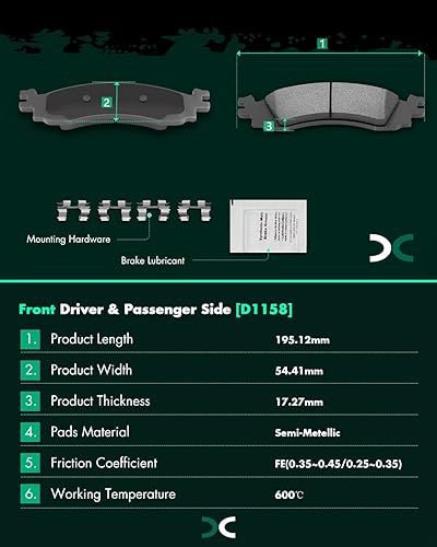 Miniatura 3 de SCITOO - Juego de 8 pastillas de freno de cerámica, juego de 8 pastillas de freno para Ford Explorer 2006-2010 2007-2010 para Ford Explorer Sport